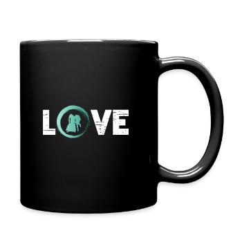 Sporty Hobby Leidenschaft Rodeln - Tasse einfarbig - Schwarz - Rechts
