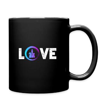 Sporty Hobby Leidenschaft Schach - Tasse einfarbig - Schwarz - Rechts