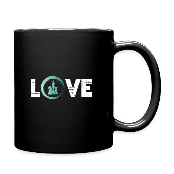 Sporty Hobby Leidenschaft Schach - Tasse einfarbig - Schwarz - Rechts