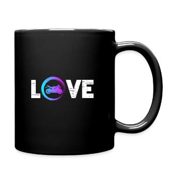 Sporty Hobby Leidenschaft Motorrad - Tasse einfarbig - Schwarz - Rechts