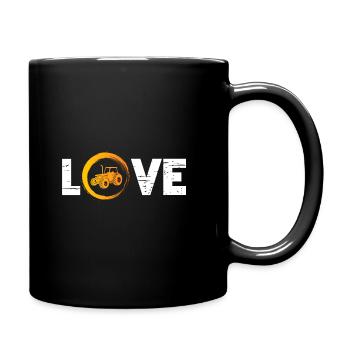 Sporty Hobby Leidenschaft Traktor - Tasse einfarbig - Schwarz - Rechts