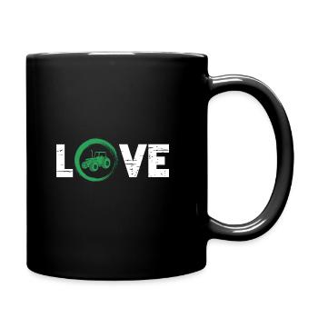 Sporty Hobby Leidenschaft Traktor - Tasse einfarbig - Schwarz - Rechts