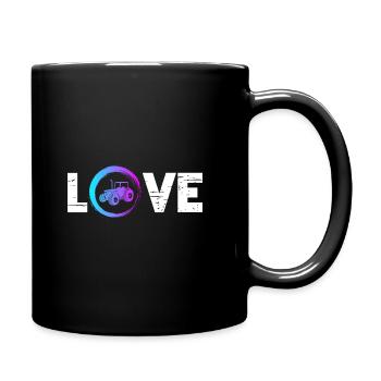 Sporty Hobby Leidenschaft Traktor - Tasse einfarbig - Schwarz - Rechts