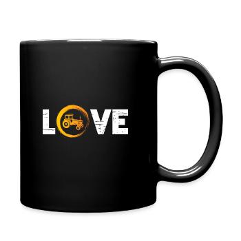 Sporty Hobby Leidenschaft Traktor - Tasse einfarbig - Schwarz - Rechts