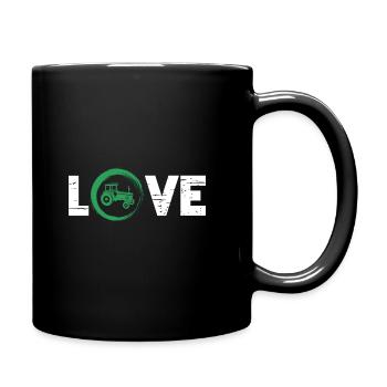 Sporty Hobby Leidenschaft Traktor - Tasse einfarbig - Schwarz - Rechts