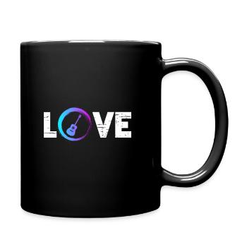 Sporty Hobby Leidenschaft Gitarre - Tasse einfarbig - Schwarz - Rechts