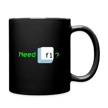 coder shirt f1 help - Tasse einfarbig - Schwarz - Rechts