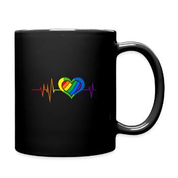 Pride Heart Lgbtq Bisexual Rainbow Love Transgende - Tasse einfarbig - Schwarz - Rechts