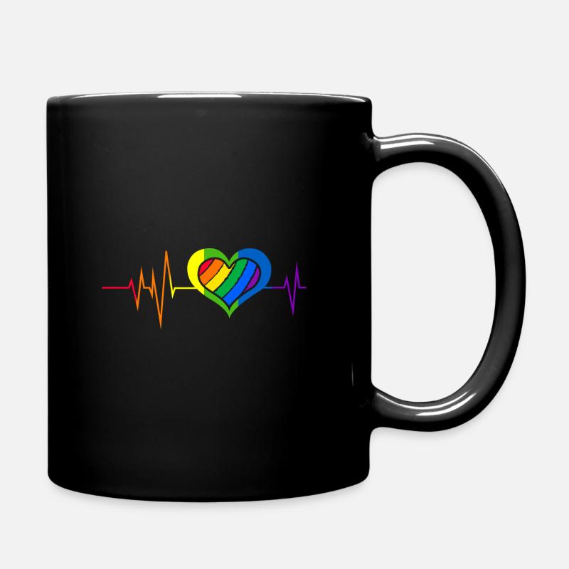 Pride Heart Lgbtq Bisexual Rainbow Love Transgende - Tasse einfarbig - Schwarz