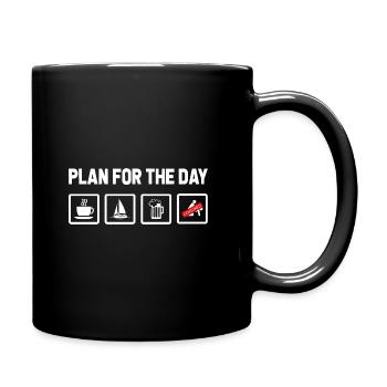 Plan For The Day Sailor Ship Captain Sailing Licen - Tasse einfarbig - Schwarz - Rechts