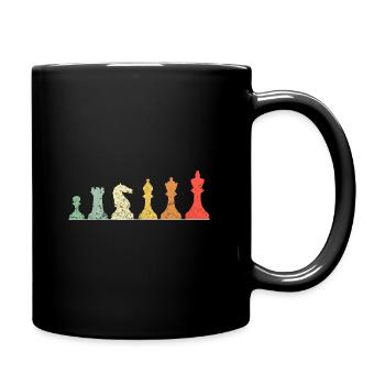 Checkmate Vintage Schach Geschenk für Schachspieler - Tasse einfarbig - Schwarz - Rechts