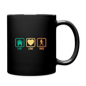 Live Love Hike Mountaineering Trekking Hiker Outdo - Tasse einfarbig - Schwarz - Rechts