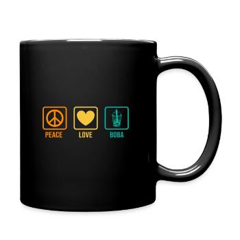 Peace Love Boba Graphic Tea Lover Tea Drinker Bubb - Tasse einfarbig - Schwarz - Rechts
