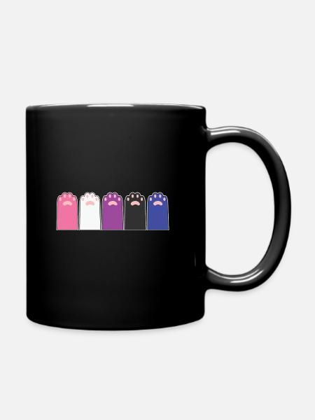 LBGT Flag Gay Pride Human Cat paws - Tasse einfarbig - Schwarz