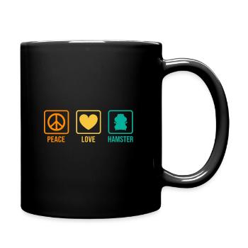 Peace Love Hamster Animal Owner Hamster Lover Pet - Tasse einfarbig - Schwarz - Rechts