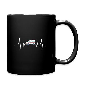 Heartbeat Ambulance Driver EMS Paramedic Drivers P - Full Colour Mug - black - Right