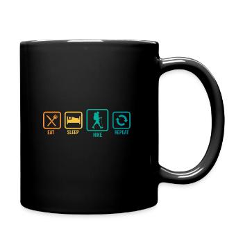 Eat Sleep Hike Repeat Trekking Mountaineering Hiki - Tasse einfarbig - Schwarz - Rechts