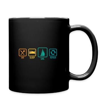 Eat Sleep Sail Repeat Sailor Skipper Captain Sailb - Tasse einfarbig - Schwarz - Rechts