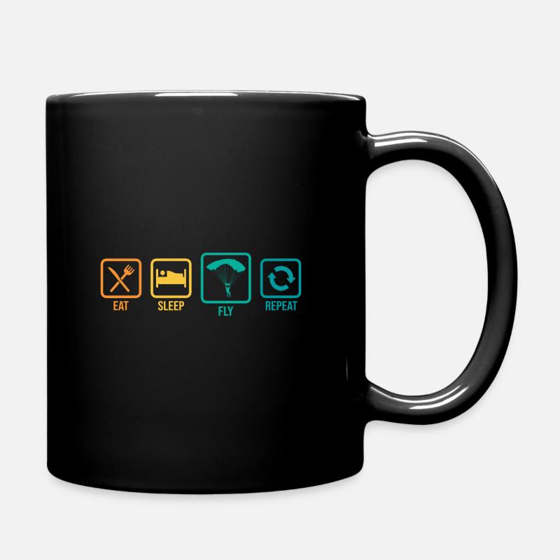 Eat Sleep Paraglide Repeat Paragliding Parachute P - Tasse einfarbig - Schwarz