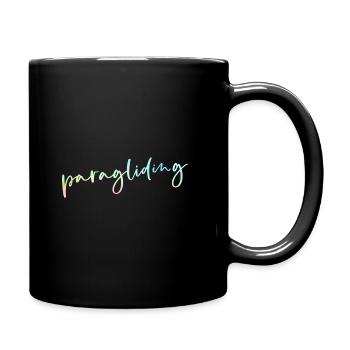 Retro Graphic Paragliding Paraglider Parachute Sky - Tasse einfarbig - Schwarz - Rechts
