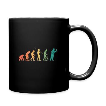 Evolution Graphic Dart Player Darts Dartboard Bull - Full Colour Mug - black - Right