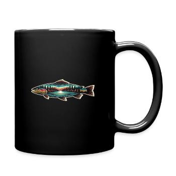 Forelle Fisch Angeln Angler Fischer Barsch Angler - Tasse einfarbig - Schwarz - Rechts