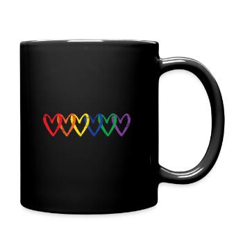 Pride Heart Lgbtq Bisexual Rainbow Love Transgende - Tasse einfarbig - Schwarz - Rechts