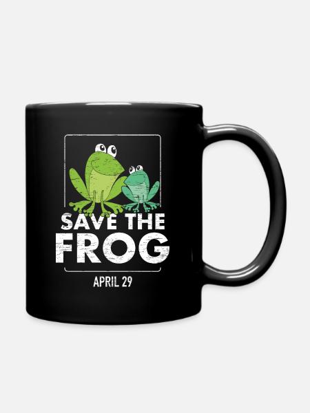 Rettet den Frosch Welt Frosch Tag - Tasse einfarbig - Schwarz