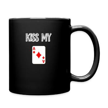 Kiss My Ass Playing Card Card Game Gift - Full Colour Mug - black - Right