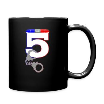Kinder 5.Geburtstag Polizist Shirt 5 Jahre Polizei - Tasse einfarbig - Schwarz - Rechts