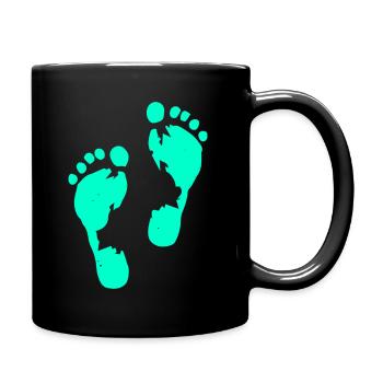 Menschliche Fußabdrücke Schritte Füße Schritte - Tasse einfarbig - Schwarz - Rechts