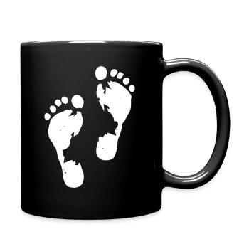 Menschliche Fußabdrücke Schritte Füße Schritte - Tasse einfarbig - Schwarz - Rechts