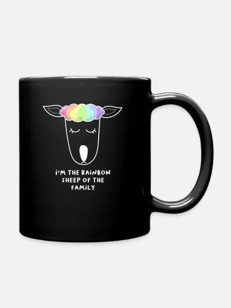 Rainbow Sheep Regenbogenschaf LGBTQ - Tasse einfarbig - Schwarz