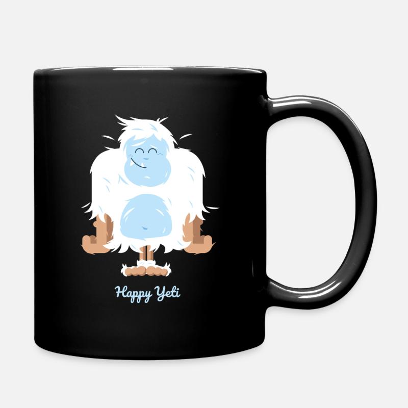 Glückliche Yeti Illustration - Tasse einfarbig - Schwarz