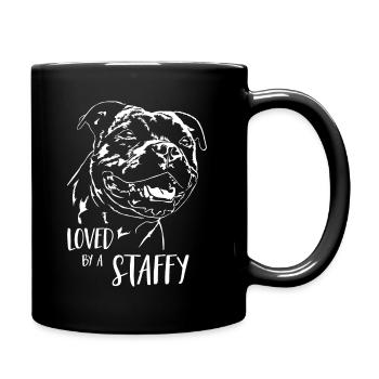 STAFFORDSHIRE BULL TERRIER Staffy Wilsigns - Full Colour Mug - black - Right