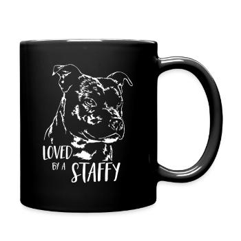 STAFFORDSHIRE BULLTERRIER loved by Staffy Wilsigns - Full Colour Mug - black - Right