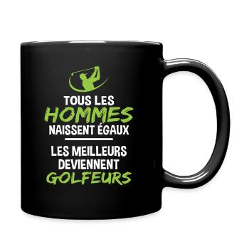 Cadeau drôle golfeur humour golf - Mug uni - noir - Droite