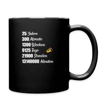 Silberhochzeit - Tasse einfarbig - Schwarz - Rechts