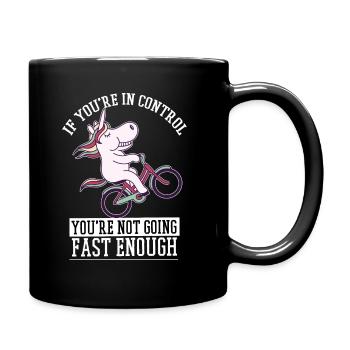 Sweet unicorn on a bike - Full Colour Mug - black - Right