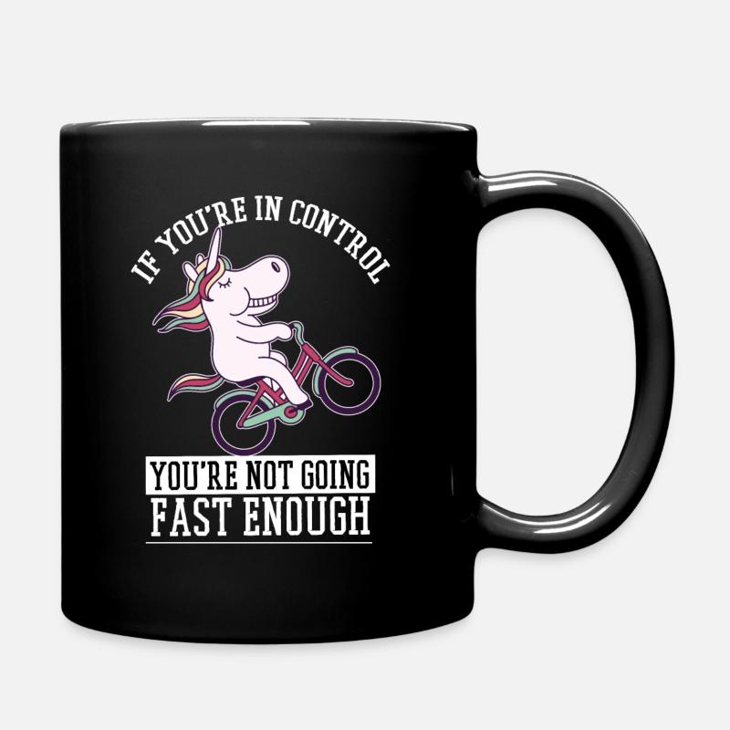 Douce licorne sur un vélo - Mug uni - noir