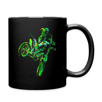 Motocross Design Enduro / Geschenkidee / MX - Tasse einfarbig - Schwarz - Rechts