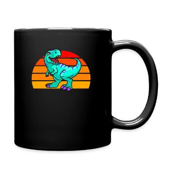 Coucher de soleil sur les dinosaures - Mug uni - noir - Droite