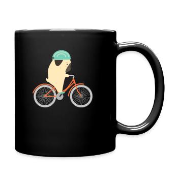 Bicycle Kids Pug Dog Cyclist Gift - Full Colour Mug - black - Right