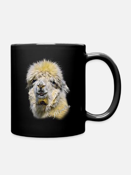 Alpaca - Alpaca Head - Full Colour Mug - black