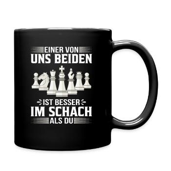 Guter Schachspieler Schachzug Spruch lustig Schach - Tasse einfarbig - Schwarz - Rechts
