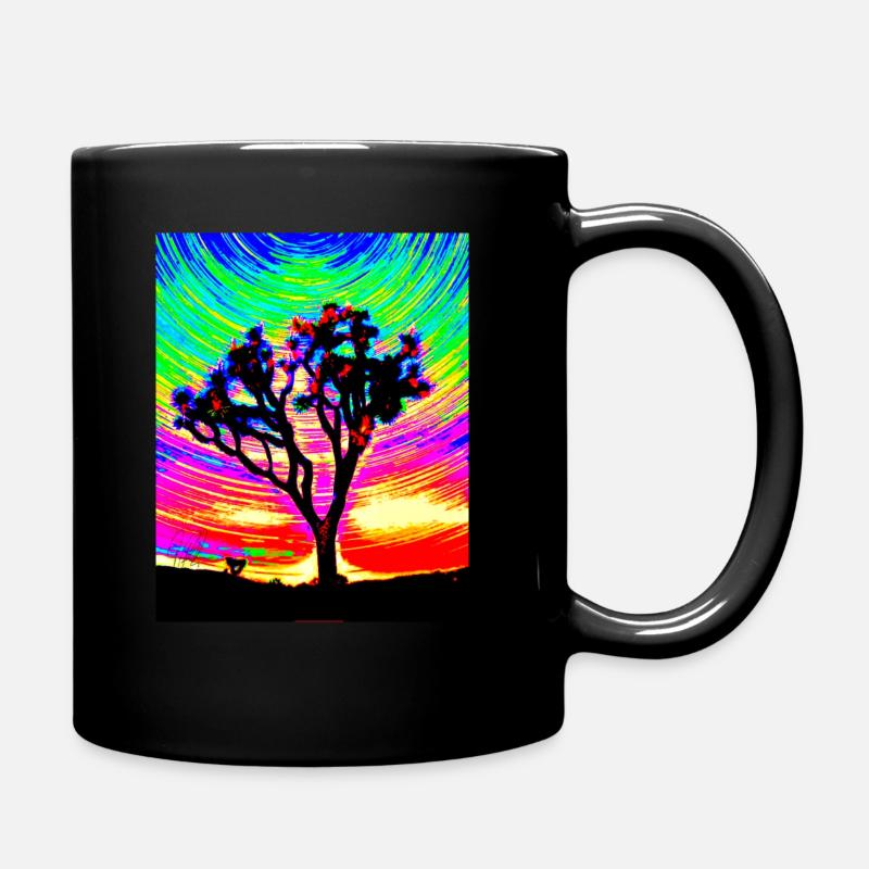 Bunter Baum - Tasse einfarbig - Schwarz