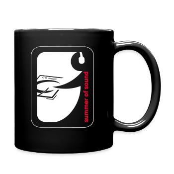 Logo weiß rot - Tasse einfarbig - Schwarz - Rechts