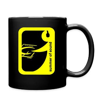 Summer of Sound Logo Schwarz Gelb - Tasse einfarbig - Schwarz - Rechts