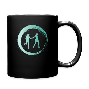 Sporty Hobby Leidenschaft Staffelauf - Tasse einfarbig - Schwarz - Rechts