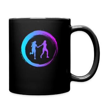 Sporty Hobby Leidenschaft Staffelauf - Tasse einfarbig - Schwarz - Rechts